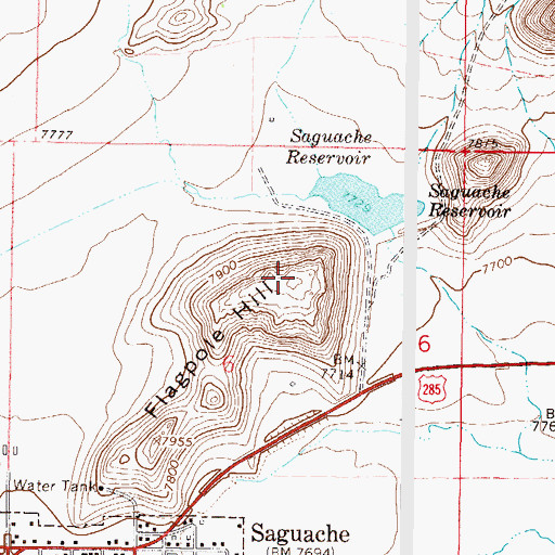 Topographic Map of Flagpole Hill, CO