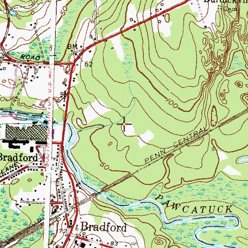 Topographic Map of Gardiner - Green Plot, RI