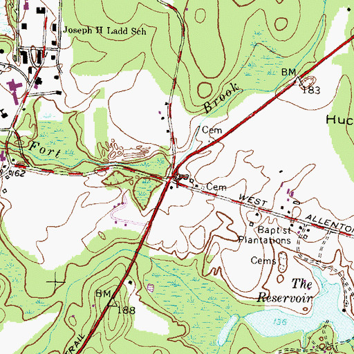 Topographic Map of Gardners Corner, RI