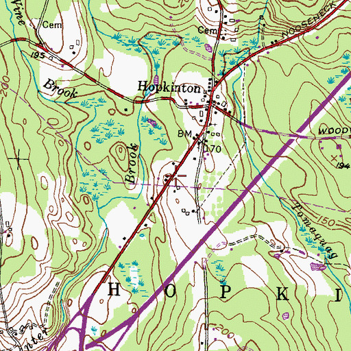 Topographic Map of General George Thurston Plot, RI