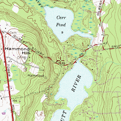 Topographic Map of Gilbert Stuart Birthplace and Snuff Mill, RI