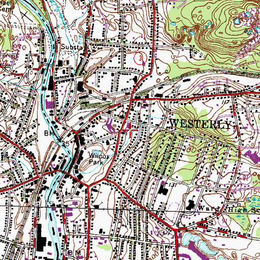 Topographic Map of Grace United Methodist Church, RI