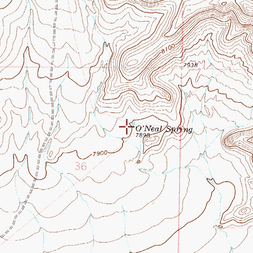 Topographic Map of O'Neal Spring, CO