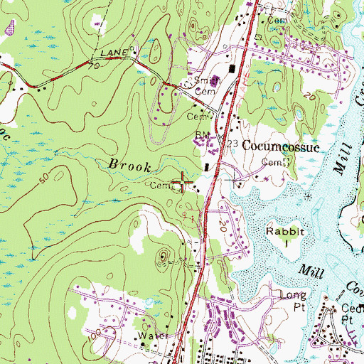 Topographic Map of William Hall Plot, RI