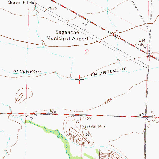 Topographic Map of Reservoir Enlargement Ditch, CO