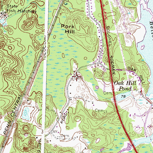 Topographic Map of Himes Cemetery, RI