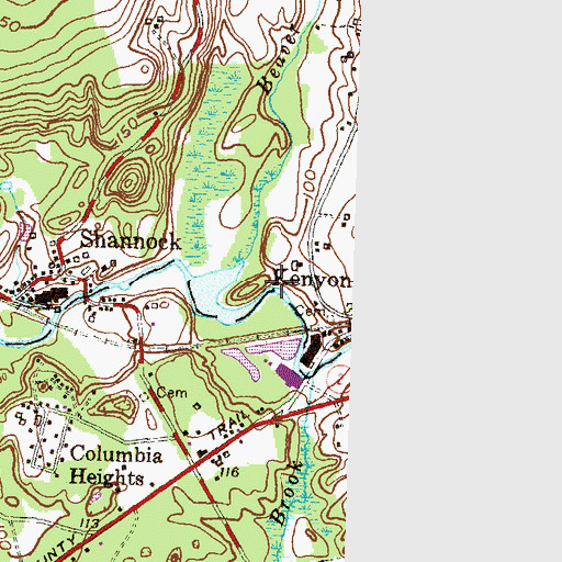 Topographic Map of Horseshoe Falls, RI