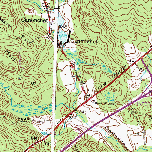 Topographic Map of Hoxie Family Plot, RI