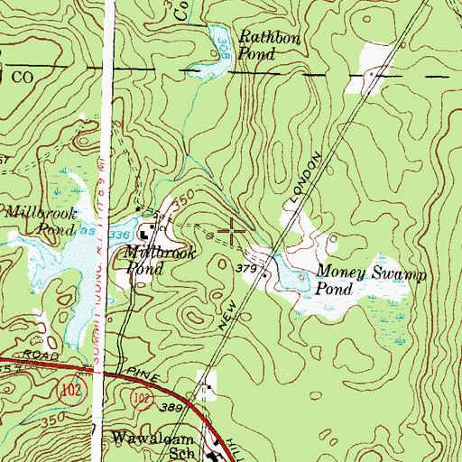 Topographic Map of Indian Rock Cemetery, RI