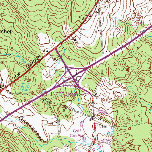 Topographic Map of Interchange 2, RI