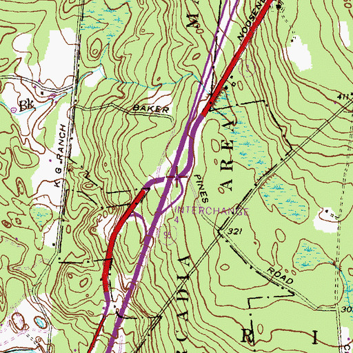 Topographic Map of Interchange 4, RI