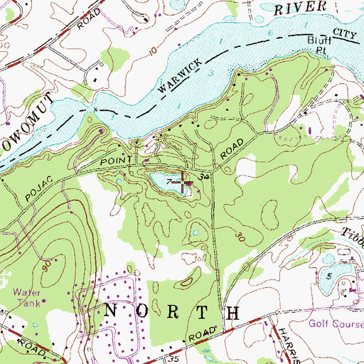 Topographic Map of Ishmael Lake, RI