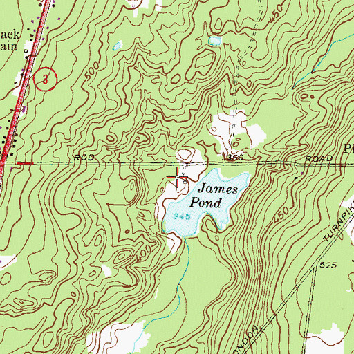 Topographic Map of James Plot, RI