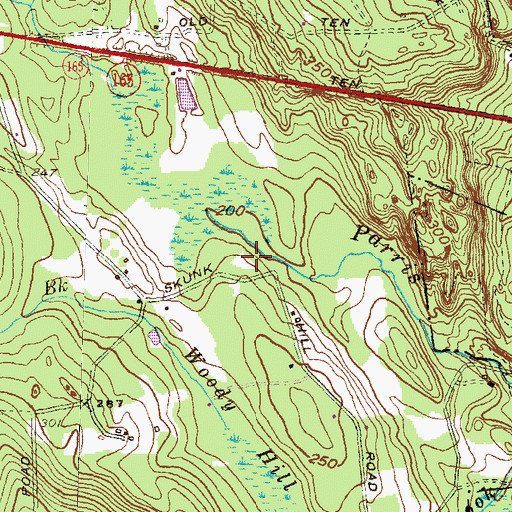 Topographic Map of Job Kenyon Lot, RI