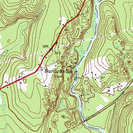 Topographic Map of Joseph Burdick Lot, RI