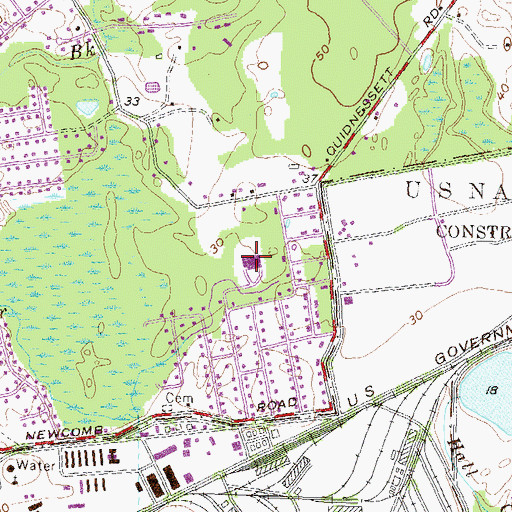 Topographic Map of Kingstown Plaza Shopping Center, RI