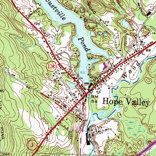 Topographic Map of Langworthy Public Library, RI