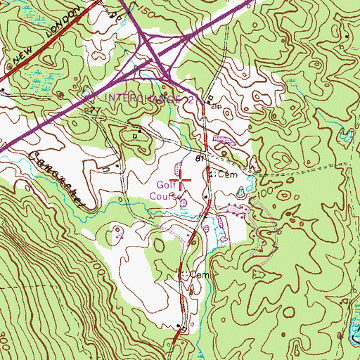 Topographic Map of Lindhbrook Country Club, RI
