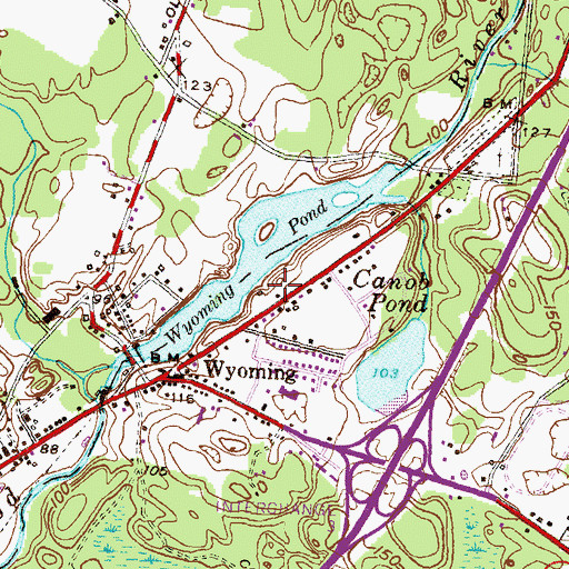 Topographic Map of Metcalf School, RI