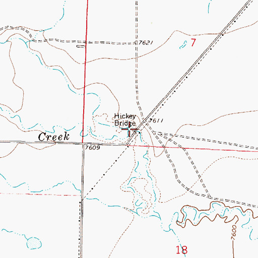 Topographic Map of Hickey Bridge, CO
