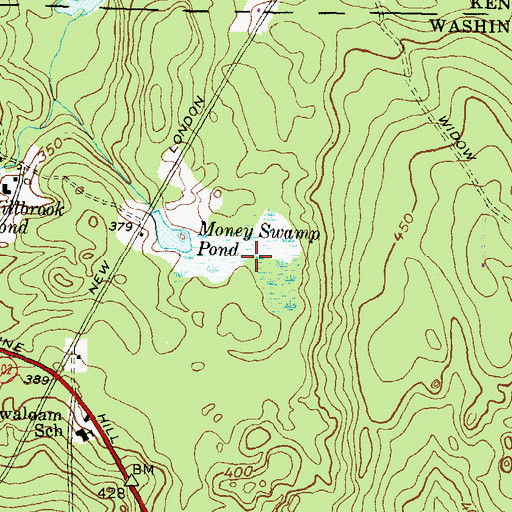 Topographic Map of Money Swamp, RI