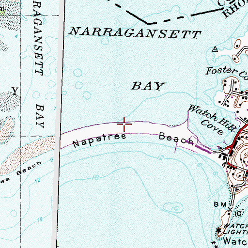 Topographic Map of The Naps, RI