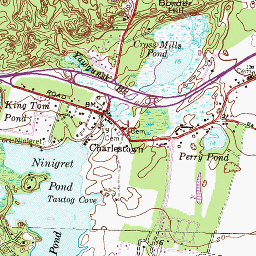 Topographic Map of Narragansett Indian Church, RI
