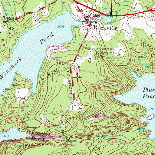 Topographic Map of Nathaniel Hall Plot, RI