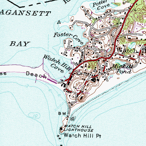 Topographic Map of Ninigret Statue, RI