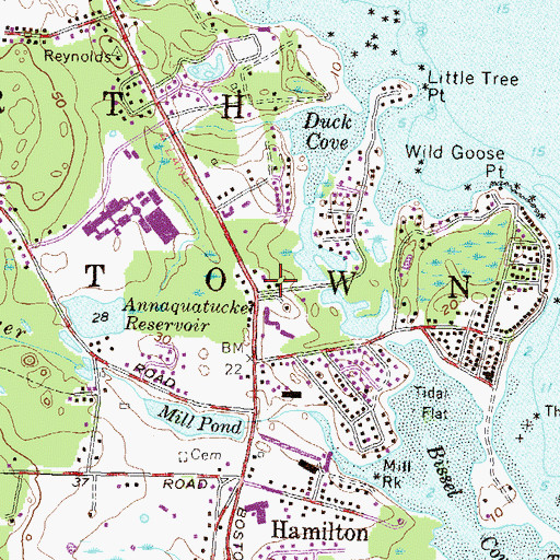 Topographic Map of North Kingston Day Care and Pre-School, RI