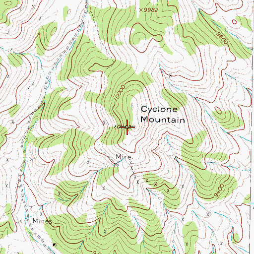 Topographic Map of Cyclone Mountain, CO