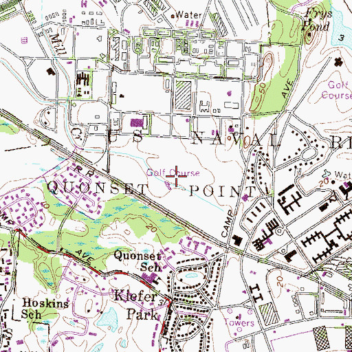 Topographic Map of North Kingstown Golf Course, RI