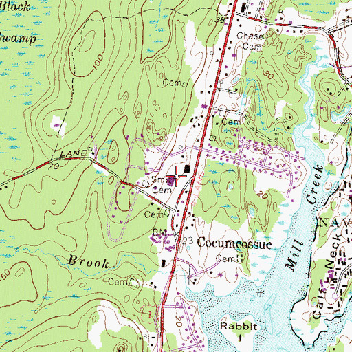 Topographic Map of North Kingstown Post Office, RI