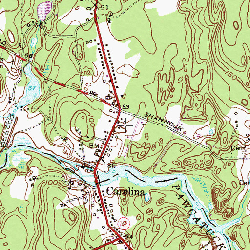 Topographic Map of Octagon House, RI