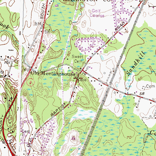 Topographic Map of Old Baptist Meetinghouse Yard, RI