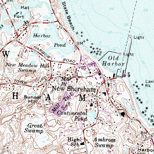 Topographic Map of Old Center School House, RI
