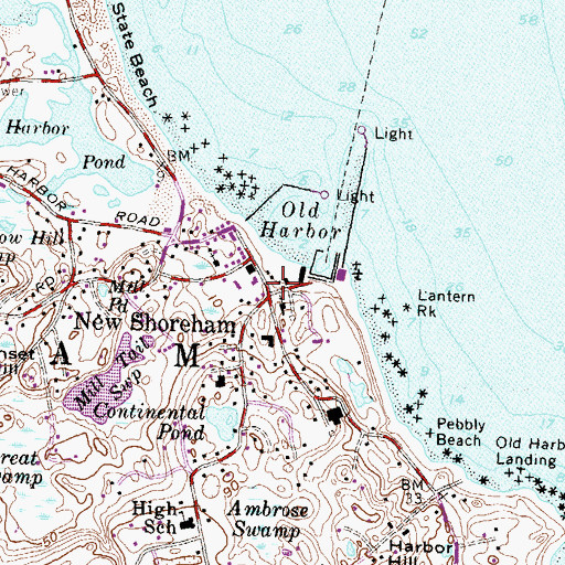 Topographic Map of Old Harbor Historic District, RI