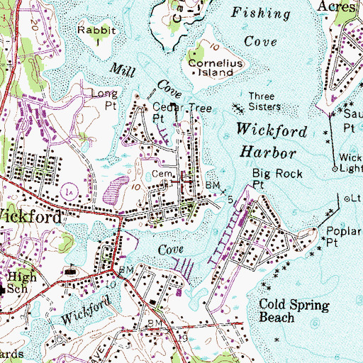 Topographic Map of Old Narragansett Episcopal Church, RI