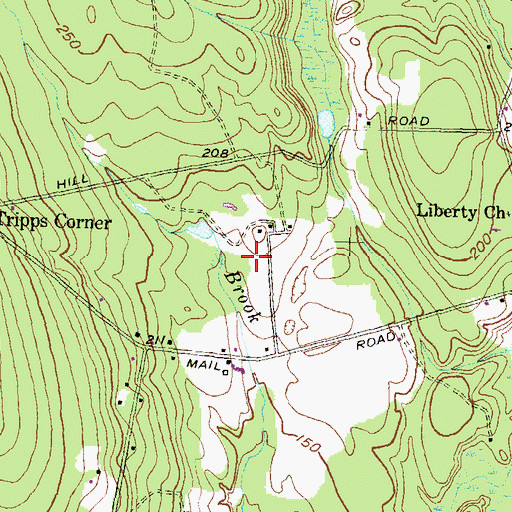 Topographic Map of Phillips Cemetery, RI