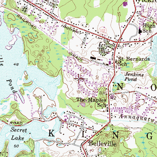 Topographic Map of Major Samuel Phillips Lot Cemetery, RI