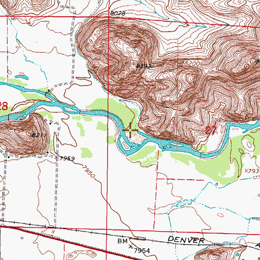 Topographic Map of Old Woman Creek, CO