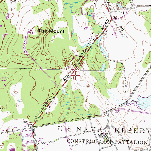 Topographic Map of Quidnessett School for Young Children, RI