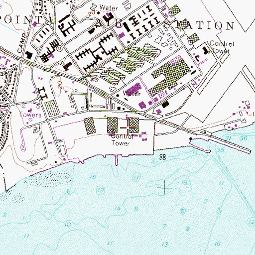 Topographic Map of Quonset Point State Airport (historical), RI
