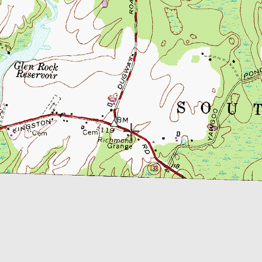 Topographic Map of Richmond Grange, RI