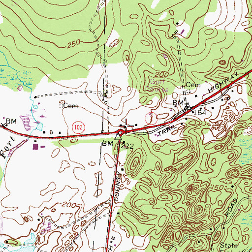 Topographic Map of Robbers Corner (historical), RI