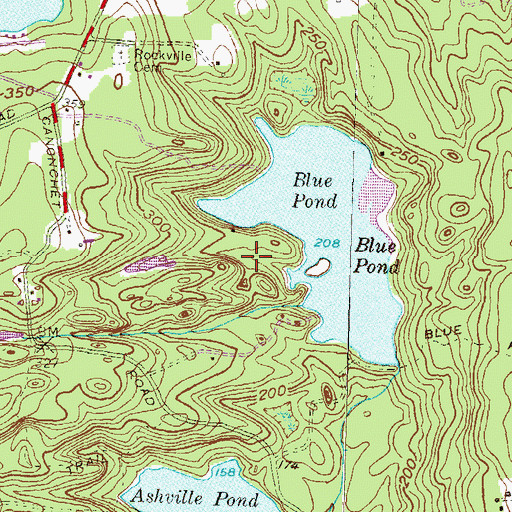 Topographic Map of Rockville Management and Public Fishing Area, RI