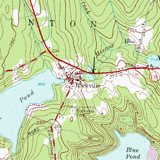 Topographic Map of Rockville Post Office, RI