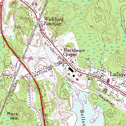 Topographic Map of Rodman Mill Pond, RI