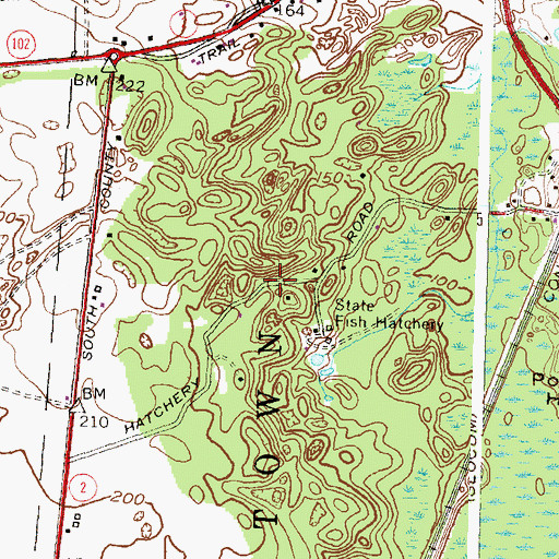 Topographic Map of Rothburn Cemetery, RI