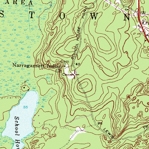Topographic Map of Royal Indian Burial Ground, RI